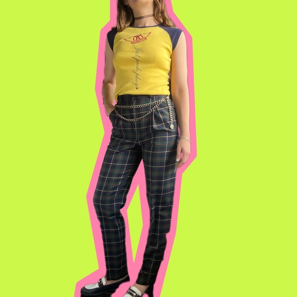 Vintage Escada Wool Plaid Pants - Picture 2 of 10